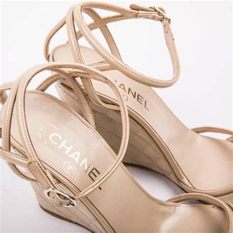 chanel sandal beige|chanel wedges sandals.